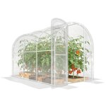 Serre de jardin tunnel - outsunny - 3 x 2 x 2 m 6 m� avec porte � charni�res b�che en pe 150 g / m� pour ...
