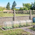Serre de jardin - tunnel de jardin - port�e zipp�e - structure acier - b�che plastique - 395x100x80cm ...