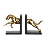 Serre - livres - lopard dor - set de 2 - noir et or - 34x17x9cm - mixte