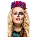 Serre - tte - dia de los muertos - fleurs multicolores - adulte - halloween - la catrina