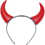Serre tte de diable grandes cornes en plastique - marque - diable grandes cornes - rouge - adulte - ...