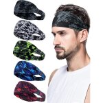Serre tete homme 5 pcs bandeau cheveux homme elastique bandeau sport homme absorbant la transpiration ...