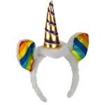 Serre - t�te licorne avec oreilles multicolores adulte - multicolore
