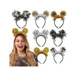 Serre - t�te nouvel an 7 piches noir / or design chapeau vin � rayures dor�es / argent�es coiffe festive ...