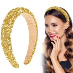 Serre - t�te perles avec strass serre t�te femme scintillantes bandeau �pais rembourr� pour cheveux de ...