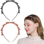 Serre - tte avec pinces - yytech - lot de 2 - rsine abs - noir et rouge - pour femme