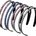 Serre - ttes  strass - haopyou - bk46894 - double bandeau - 4 couleurs assorties - pour femmes