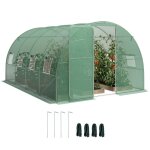 Serre tunnel de jardin - 12m� 295x400x200cm - porte et 8 fen�tres - b�che pe haute densit� 140 g / m� ...