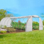 Idmarket serre tunnel de jardin 4 saisons 24m blanche gamme marachre des andes 8x3m