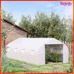 Serre tunnel de jardin - akozon - 7846 - 18 m� - 595 x 3 x 2 m - ch�ssis galvanis� b�che pe 140 g / m� ...