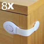 Serrures adh�sives - 8x b�b� enfant s�curit� loquet - pour frigidaire tiroirs placards seau daisances ...