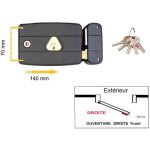 Serrure en applique 140 x 70 mm monopoint horizontale � fouillot c50mm c�t� droit klose besser