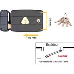 Serrure en applique 140 x 70 mm monopoint horizontale � fouillot c50mm c�t� gauche klose besser