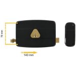 Serrure en applique 140 x 70 mm monopoint horizontale � tirage c50mm c�t� droit klose besser