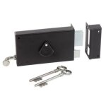 Serrure en applique - bricard - 2222 - horizontal - tirant droit - acier epoxy noir