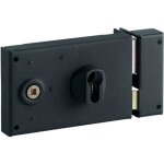 Serrure en applique bricard monopoint horizontale a fouillot ouverture a cylindre ouvrant droite 55 mm ...