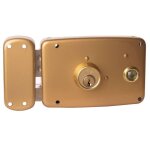Serrure en applique - ucem - 4125sf - tirant gauche - 2 points de verrouillage - mail dor et chrom ...
