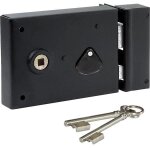 Serrure applique monopoint horizontale � fouillot ouverture droite cl� � chiffres axe 55 mm