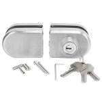 Serrure � double porte coulissante - serrure en acier inoxydable pour portes vitr�es de bureau avec insert ...