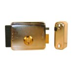 Serrure lectrique droite  pne rentrant avec cylindre rond 60 mm mme cl v97dmc
