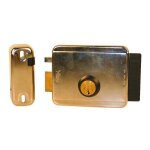 Serrure �lectrique gauche � p�ne rentrant avec cylindre rond 60 mm m�me cl� v97gmc