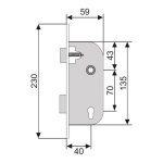 Serrure  encastrer  cl pour chambre rversible - arcade - acier blanc - cylindre 40mm - 2 cls incluses ...