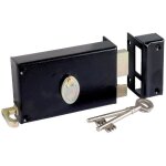 Serrure � gorge en applique - dom - s�rie 729 - acier noir - axe 70 mm - s�curit� 6