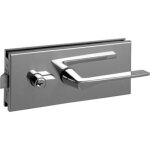 Serrure porte en verre metalux � b�quille carr�e et plaque rectangulaire 77x185 mm - nm90451000