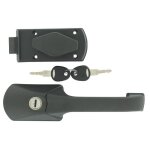 Serrure de porte camping - car max - zadi - a bouton - profil cylindre europ�en - zamack et nylon - noir ...