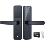 Serrure de porte intelligente - pzcc - empreinte digitale - 2 cl�s m�caniques - 2 cartes ic - 160x22 ...