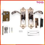 Serrure de porte r�tro - akozon - ensemble leviers - acier au mangan�se - finition vintage - poign�e ...