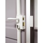 Serrure verticale - bricard - 3 points - laiton - blanc - ouvrant droit Serrure verticale - bricard - 3 points - laiton - blanc - ouvrant droit