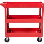 Servante datelier 3 plateaux sur roues - domac - rouge Servante datelier 3 plateaux sur roues - domac - rouge