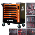 Servante datelier bm tools 9 / 7 monster - edition - orange 7 tiroirs pleins 1 porte & 1 tiroir vertical ...