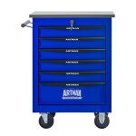 Servante atelier chariot outils 6 tiroirs bleu noir - m�tal roulant toit inoxydable - 56. 6x34. 5x78cm ...