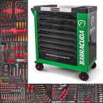 Servante datelier - barracuda tools - rock pro + - 8 tiroirs outill�s - 336 outils - vert