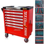 Servante datelier munich tools xxl cabinet 7 / 6 rouge sur 4 roulettes 7 tiroirs dont 6 outills - 1 ...