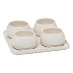 Service apritif 5 pices nora 21cm blanc