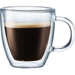 Service a cafe - haopyou - set de 2 mugs en verre double paroi - 35 cl - transparent - contemporain