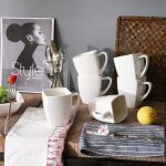 Service � caf� - malacasa - s�rie blance - lot de 6 tasses - porcelaine - 115 * 8 * 105cm