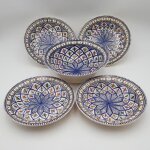 Service  couscous assiettes creuses bakir bleu - 4 pers