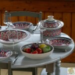 Service  couscous assiettes creuses bakir rouge - 12 pers