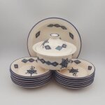 Service  couscous assiettes creuses sahel bleu - 12 pers