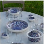 Service  couscous assiettes jattes bakir bleu - 6 pers