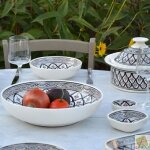 Service  couscous assiettes jattes bakir gris - 6 pers