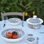 Service  couscous assiettes jattes bakir gris - 8 pers