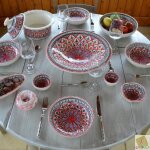 Service � couscous assiettes jattes bakir rouge - 6 pers