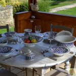 Service � couscous assiettes tebsi bakir bleu - 12 pers
