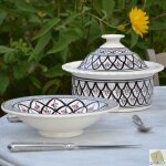 Service  couscous assiettes tebsis bakir gris - 6 pers