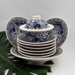 Service � couscous assiettes tebsi poissons bleus - 8 pers